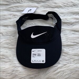 Nike | Black Visor with White Swoosh